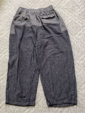 Bella Blue cropped linen trousers Quiet luxury Timeless Boho chic Size L